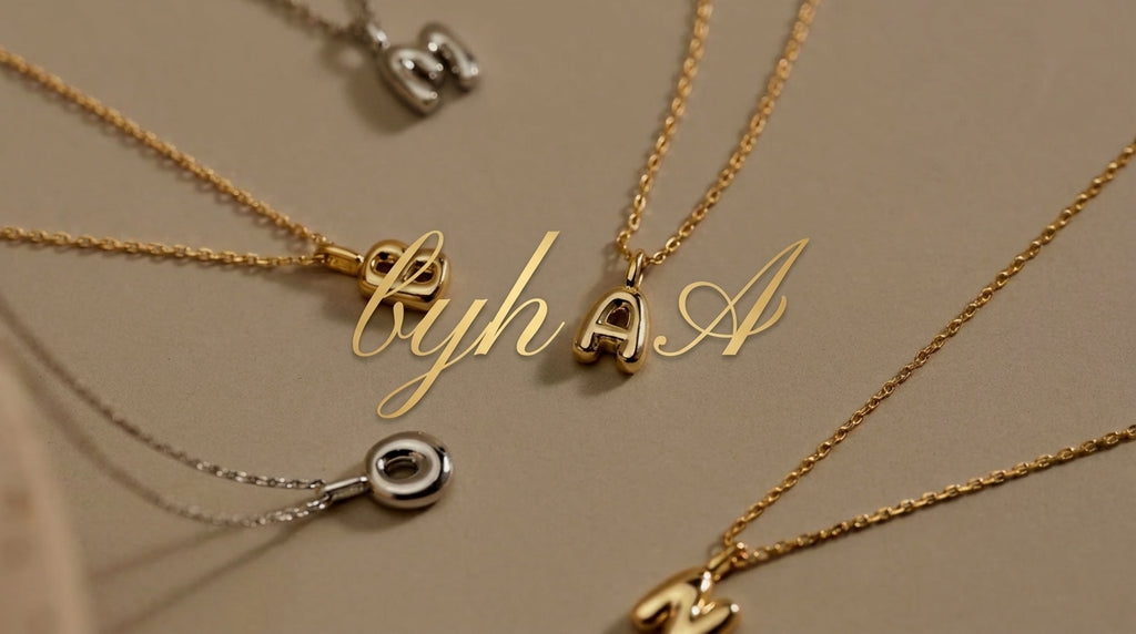Custom Bubble Initial Necklace | 18K Gold Plated | Personalised Letter Pendant | Tarnish Free