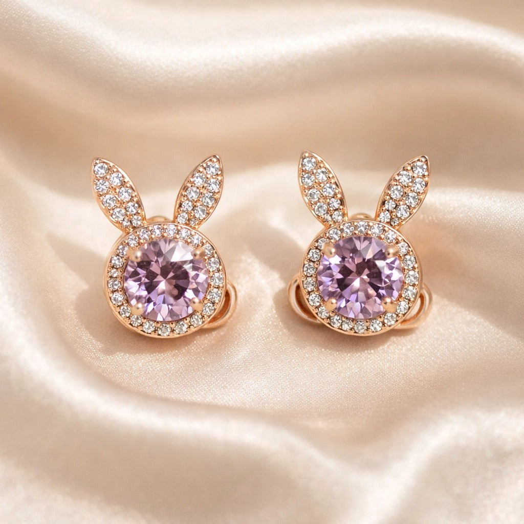 Crystal Bunny Stud Earrings