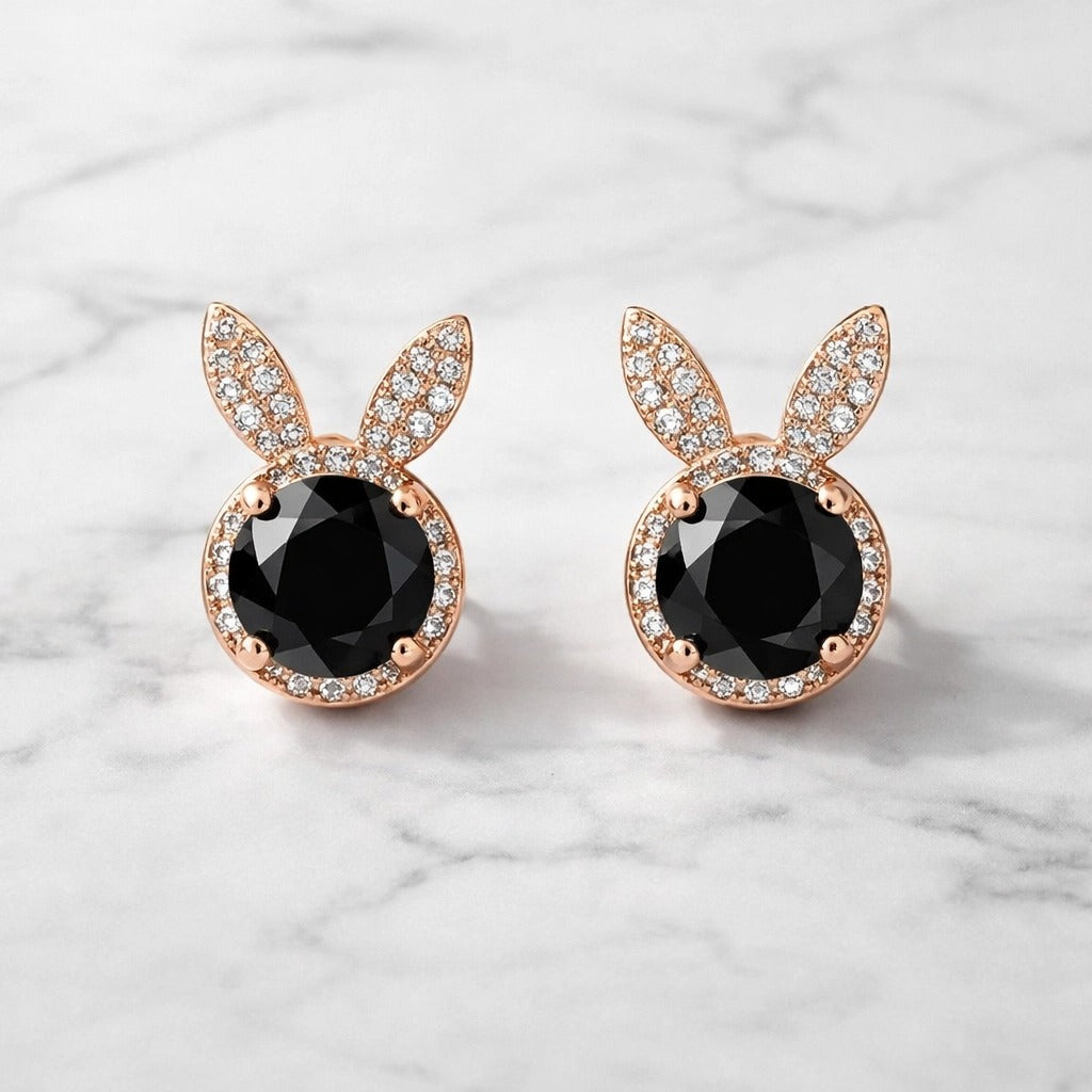 Crystal Bunny Stud Earrings