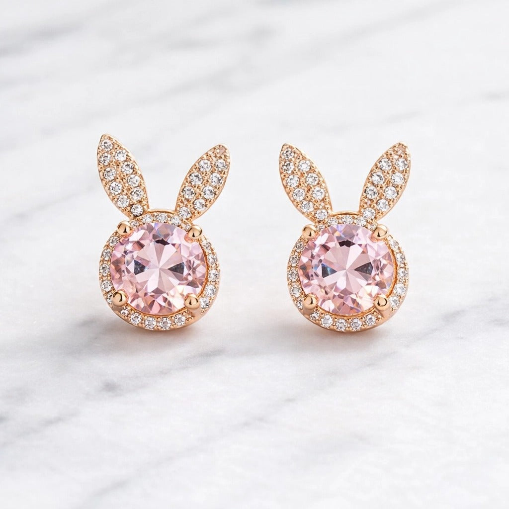 Crystal Bunny Stud Earrings