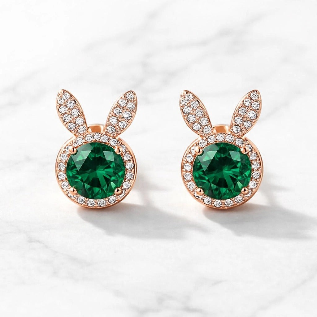 Crystal Bunny Stud Earrings
