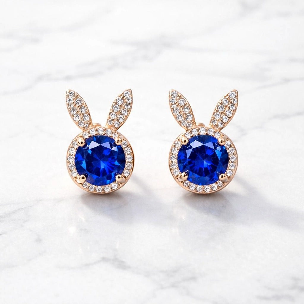 Crystal Bunny Stud Earrings
