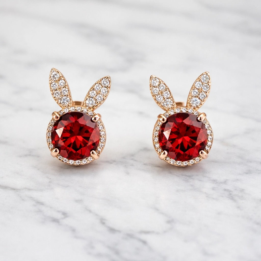 Crystal Bunny Stud Earrings