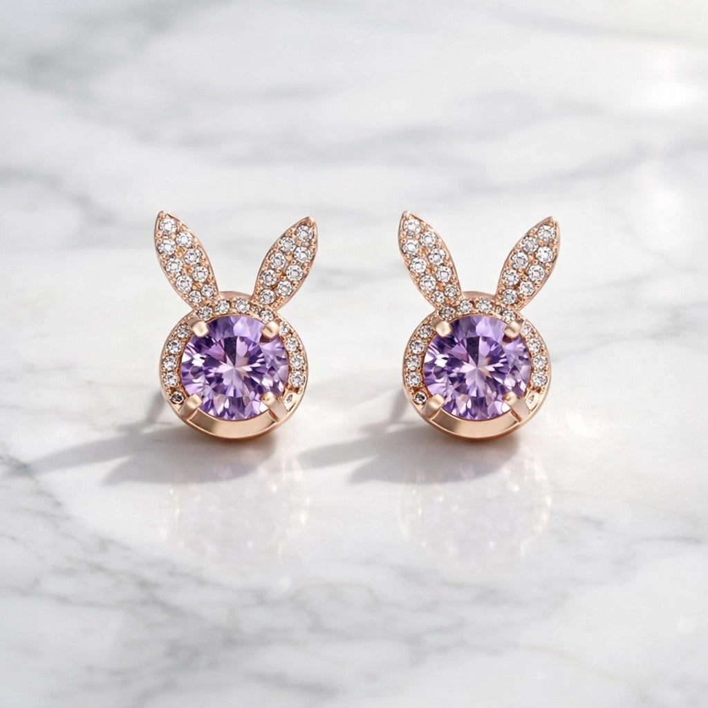 Crystal Bunny Stud Earrings