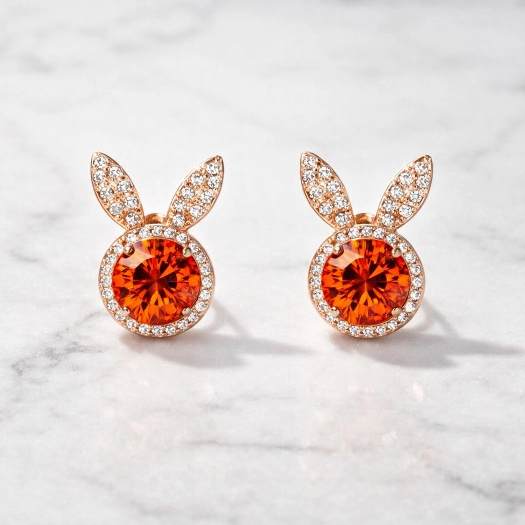 Crystal Bunny Stud Earrings